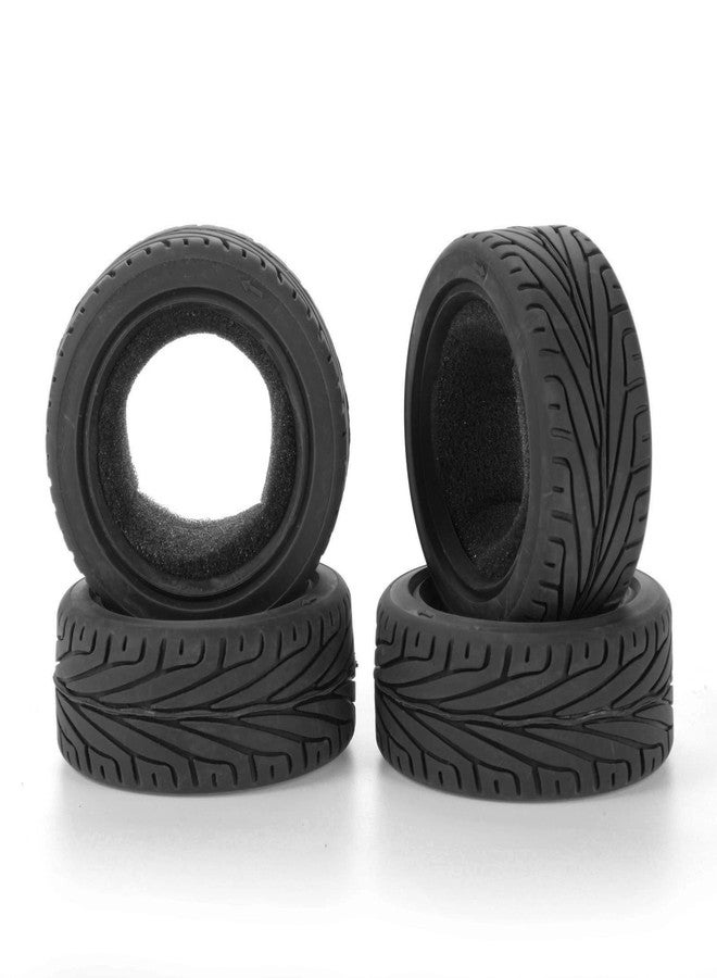 LAFEINA 1/10 RC On-Road Car Tyres, 65mm Rubber RC Tire for 1/10 HSP Tamiya HPI Kyosho RC On Road Run-flating Car (Black) - Image 5